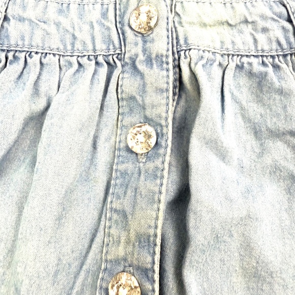 Guess Girls Size 2 Denim Chambray Shirt Dress with Rhinestone Buttons - Picture 4 of 12